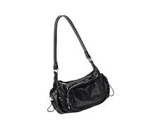 Sac à main esthétique pour femme en cuir PU Sac à bandoulière pour femme sous les aisselles Styles coréens aisselle shopping Sortir ensemble Sac à main en cuir PU Style coréen Sac à bandoulière, Noir