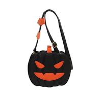 Sac à main fantaisie d'Halloween - Sac fourre-tout en forme de citrouille de dessin animé pour femme, sac à bandoulière à une épaule, Black Rage, 20cm