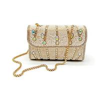 Sac à Main Femme Brillant avec Chaîne - Sac Bandoulière/Sac à Main pour Soirée, Mariage, Fête, Cocktail ou Saint-Valentin