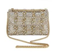 Sac à Main Femme Brillant avec Chaîne - Sac Bandoulière/Sac à Main pour Soirée, Mariage, Fête, Cocktail ou Saint-Valentin