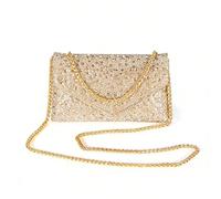 Sac à Main Femme Brillant avec Chaîne - Sac Bandoulière/Sac à Main pour Soirée, Mariage, Fête, Cocktail ou Saint-Valentin