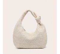 Sac à main femme de forme croissant de lune, couleur unie, polyvalent et , avec une seule anse nouée, convient pour le port sous le bras et les voyages UnicolorePolyuréthane