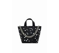 Desigual Sac shopper New Splatter Valdivia – Femme, noir, polyuréthane, plusieurs sangles