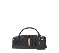 GUESS sac à main sac à épaule bandoulière Yvonne Logo Mini Satchel Coal Logo gris foncé