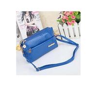 Sac à main femme motif crocodile petit sac à trois compartiments bleu