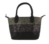 Sac à Main Femmes Paillette - Sac Bandoulière Porté Epaule Multicolore Rayures - Shopper Ville Fourre-Tout 2 Anse Strass Brillant Soirée Mariage - PU Cuir Souple - Chic Tendance - Noir