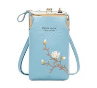 Sac à main fin à poignée fine avec plan vertical contre les rayures, sac à bandoulière pour femme sur téléphone portable, grande capacité, portefeuille avec baiser, rendez-vous galant, voyage, bleu