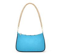 Sac à main fourre-tout à une épaule pour femme - Texture murale - Ciment bleu - Style rétro formel - Fermeture éclair - Sangle en chaîne