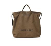 Sac à main fourre-tout en toile pour femme - Sac à bandoulière décontracté avec poignée supérieure, café, Taille unique