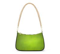 Sac à main habillé à fermeture éclair Hobo abstrait vert flou fourre-tout pour femme avec bandoulière en chaîne