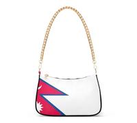 Sac à main Hobo avec drapeau du Népal pour le jour de l'indépendance - Sac à main pour femme - Motif floral - Fermeture éclair