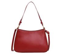 Sac à main Hobo de luxe en forme de croissant rouge - Options en cuir cramoisi et bordeaux avec bandoulière, Rouge, no
