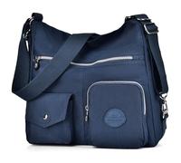 Sac à main Hobo multifonction pour femme avec antivol RFID, sac à bandoulière en nylon imperméable, sac à dos convertible, bleu, Large