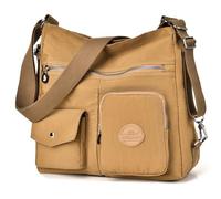 Sac à main Hobo multifonction pour femme avec antivol RFID, sac à bandoulière en nylon imperméable, sac à dos convertible, beige, Large