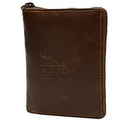 Sac à main Hunter - En cuir de buffle - Format portrait - Pour homme - Fermeture éclair tout autour