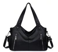 Sac à main imperméable en PU, style business casual, multipoches avec compartiments, bandoulière multifonctionnelle, idéal pour les jeunes femmes, les étudiantes, les jeunes cadres et les débutantes, 