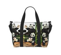 Sac à main imprimé pandas du père et du fils pour femme, adapté pour le travail, les déplacements, le fitness, les voyages, sac à bandoulière tendance et polyvalent