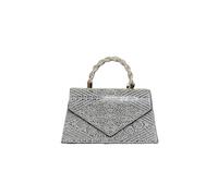 Sac à Main Incrusté de Diamants Petit sac carré en perles avec incrustation de diamants, à main banquet, bandoulière unique, strass, dîner mariage célébrités(Black)