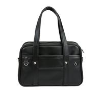 Sac à Main Japonais pour L'école Sac à Bandoulière en PU Sac D'école Décontracté, Grande Capacité, étanche, Sac JK pour Lolita Comic DIY Jeu De Rôle Cadeau pour Femmes Filles (Noir,M)