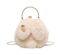 Sac à Main Lapin - 220 g 20 cm en Peluche Mignonne | Sac à Main en Peluche Douce pour Fille - Portefeuille pour et Adolescents, Beige, Reportez-Vous à la Description, Unisexe