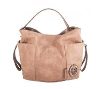 Sac à main - LE TEMPS DES CERISES - Noemi 2 - Taupe - Forme seau - Poignée unique - Compartiments pratiques