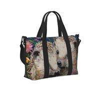 Sac à main léger à imprimé floral hérissons pour homme et femme - Sac à main de voyage pour week-end vacances courts voyages