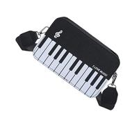 Sac à main léger en cuir PU sac à bandoulière décontracté avec thème musical pour un style créatif, sac à main à usage quotidien, Noir , One Size