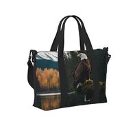 Sac à main léger et pliable avec imprimé aigle volant pour week-end, vacances, avion