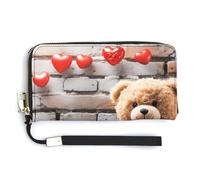 Sac à main long avec imprimé ours mignon et tendance, grande capacité, cadeau de Saint-Valentin, design interne multi-compartiments - Répond à vos différents besoins de voyage