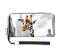 Sac à main long imprimé girafe à New York à la mode, design interne multi-compartiments - répond à vos différents besoins de voyage