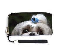 Sac à main long tendance avec imprimé chien Shih Tzu de grande capacité, design interne multi-compartiments - Répond à vos différents besoins de voyage