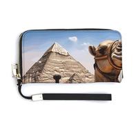 Sac à main long tendance de grande capacité imprimé camel pyramidal, design interne multi-compartiments - répond à vos différents besoins de voyage