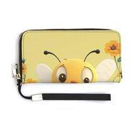Sac à main long tendance de grande capacité imprimé Happy Bee - Design interne multi-compartiments - Répond à vos différents besoins de voyage
