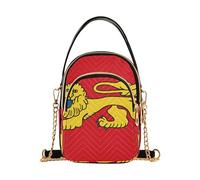 Sac à main matelassé avec chaîne pour téléphone portable, sac à main mignon animal à fermeture éclair, sac à main bowler fourre-tout motif drapeau de l'Aquitaine