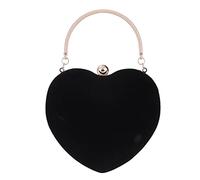 Sac à main mignon en forme de cœur pour femme, sac à main, sac de soirée, pochette de mariage pour femme, Noir , Taille unique