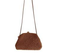 Sac à main mignon en peluche Y2K sac à bandoulière en peluche sac fourre-tout esthétique fée grunge sac à main Y2K accessoires sacs à main pour femmes, marron, One Size