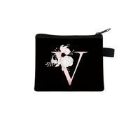 Sac à main mignon et portable à fermeture éclair pour clés - En toile fraîche - Avec fermeture éclair - Pour enfants, V, Taille unique