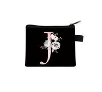 Sac à main mignon et portable à fermeture éclair pour clés - En toile fraîche - Avec fermeture éclair - Pour enfants, J, Taille unique