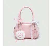 Sac à main mini de style ballet mignon pour femmes avec faux perles de cerise et décoration de nœud, sac à la mode de couleur bordeaux, porte-monnaie à nœud pour femmes, kawaii Taille UniquePolyurétha