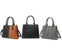 Sac à main Miss Lulu en cuir PU avec poches organisationnelles : Noir