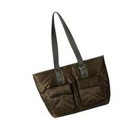 Sac à main moderne coréen esthétique sous les aisselles en nylon texturé de qualité supérieure - Sac à bandoulière spacieux - Accessoire de bureau - Style coréen, vert militaire, One Size