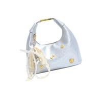 Sac à main moderne French Aesthetic pour femme en PU Shoulder et Crossbody Bag Armpit Bags for Effortless Styles and Fashion Practical PU Leather Bag, argent