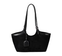 Sac à main moderne structuré en daim, poche principale spacieuse, design ergonomique, sacs à main pour les professionnels, style coréen, sac en daim PU, Noir