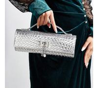 Sac à main motif crocodile brillant, nouvelle pochette de luxe pour dames pour soirée, sac de soirée long exquis avec pendentif en métal, convient pour s'assortir à de somptueuses robes de soirée, idé