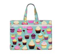 Sac à main motif cupcake 26 x 38,1 cm, 2 poches zippées, grande capacité pour fichiers - Idéal pour le bricolage et le travail, Stu