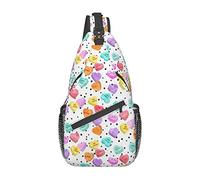 Sac À Main Motif De Coeurs Colorés Sacoches Bandoulière Portable Sacs Bandoulière Anti-Vol Crossbody Bag Pour Course À Pied Sport Camping