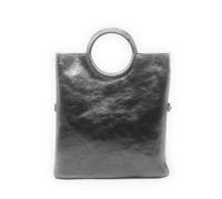 Sac à main - OH MY BAG - DAM DAM - Cuir aspect métallisé - Gris foncé - Bandoulière réglable