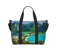 Sac à main polyvalent à imprimé île tropicale verte avec drapeau de l'Italie, sac de voyage à bandoulière pour tous vos besoins