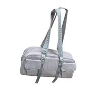 Sac à main polyvalent pour femme pour un usage quotidien, grande capacité, sac à bandoulière coréen décontracté, sac à main en nylon avec poignée sur le dessus, sac à main tendance coré, gris, One