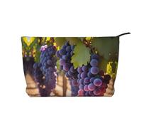 Sac à main portable à fermeture éclair pour femme, convient pour le voyage et le rangement quotidien des cosmétiques, sac à cosmétiques en velours côtelé de raisin du désert, noir, taille unique,